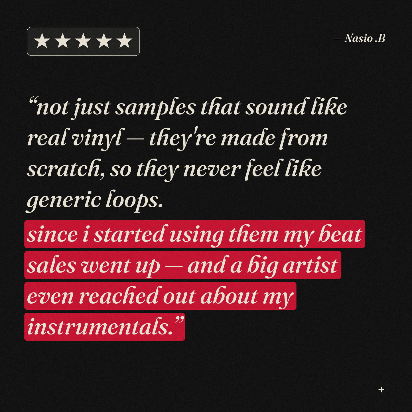 INFINITY — Vintage Sample Pack